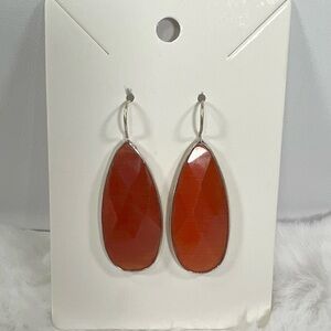 Cat Eye Orange 925 Earrings